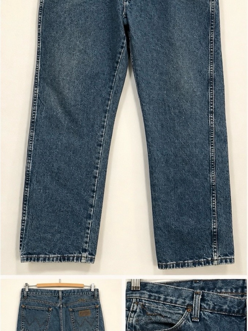 Wrangler Men's Straight Leg Jeans in Dark Blue Denim